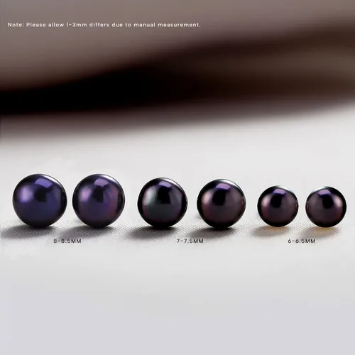 Miniatura 8 de YAMI Black/Grey/White Pearl Earrings, Real Cultured Pearl, 925 Sterling Silver Stud Earrings Plated with 18K Gold, Classic & Elegant Jewelry Gifts