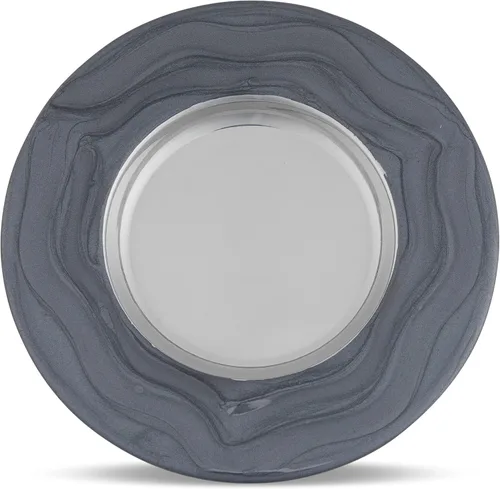 Miniatura 4 de Lujoso juego de copas de Kidush en caja de regalo - Níquel pulido y esmaltado (gris oscuro) Elegante copa de vino de 5.75" pulgadas y bandeja a