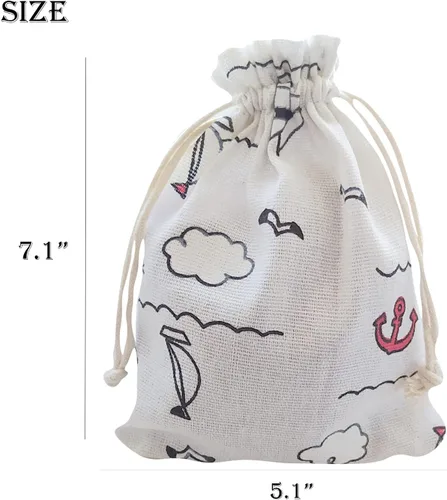 Miniatura 5 de RIGHTA TECH Bolsas de regalo náutico, bolsas de regalo náutico, bolsa de regalo con cordón, anclajes náuticos, bolsa de regalo para boda, fiesta