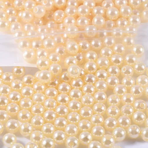 Miniatura 43 de 1970 piezas Cuentas de Perla para Hacer Joyas, 6 Tamaños con Agujero para Pulseras, Collares, Aretes, Kit de Manualidades DIY, Regalos para Mujeres