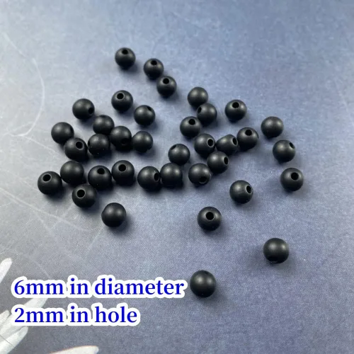 Miniatura 3 de Abalorios de silicona, 120 piezas de 6 mm abalorios redondos de silicona para hacer llaveros, pulseras, collares, aretes, joyas, manualidades DIY