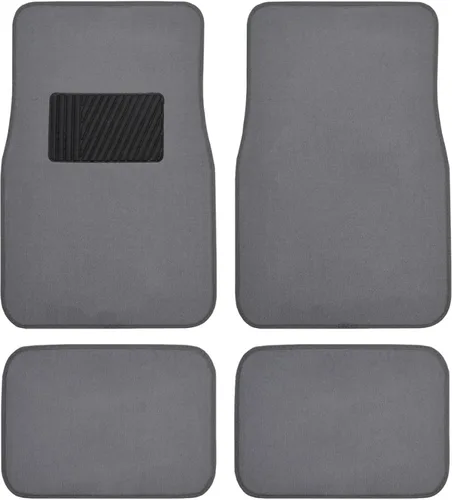 Miniatura 14 de Juego premium de 4 piezas de alfombrillas de suelo de coche con almohadilla de seguridad de vinilo para coche, camión, SUV, cupé sedán, negro Carbón