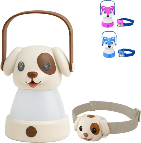 Miniatura 8 de Esenciales de Campamento para Niños – Juego de Linterna LED para Niños y Lámpara Frontal Recargable para Niños Juguetes de Luz Nocturna/Linterna