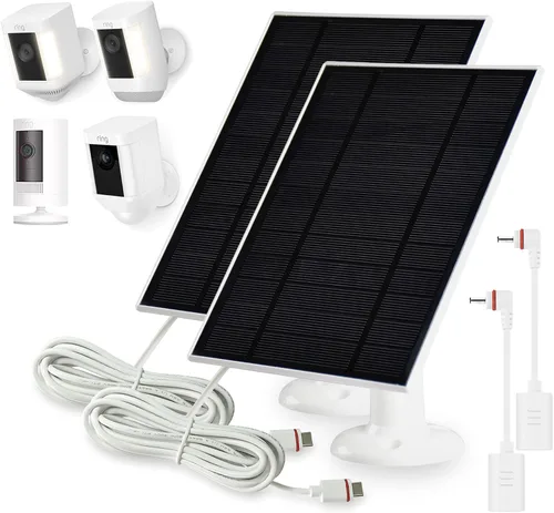 Miniatura 9 de Panel solar de 4 W para cámaras de exterior de anillo, 1 paquete de panel solar compatible con todas las nuevas baterías de cámara para exteriores