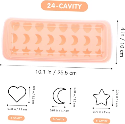 Miniatura 2 de OSALADI Molde de silicona para cubitos de hielo, moldes de chocolate con forma de estrella de cavidad, molde de jabón, moldes para hornear, molde