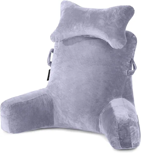 Miniatura 11 de SLIGUY Almohada de Lectura - Almohada de Descanso para Cama con Rollo de Cuello Desmontable y Brazo de Soporte Más Alto para Sentarse en la Cama