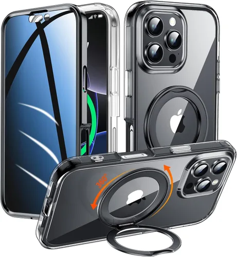 Miniatura 13 de Funda de privacidad para iPhone 17 Pro Max con soporte de 360° [protector de pantalla antiespía integrado] [anillo magnético] protección de cuerpo