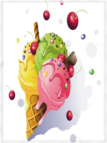 Miniatura 2 de Manta de franela de helado para cama, sofá, manta de felpa súper suave y cálida, idea de regalo, 60 x 80 pulgadas