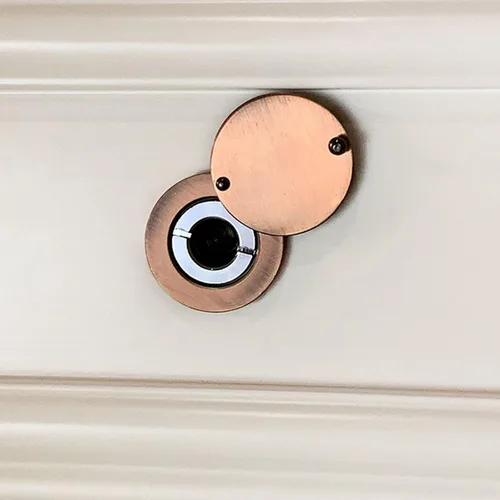Miniatura 5 de Cubierta de mirilla, cubiertas de agujeros para puerta, protección de privacidad para seguridad del hogar, con herramientas de instalación bronce