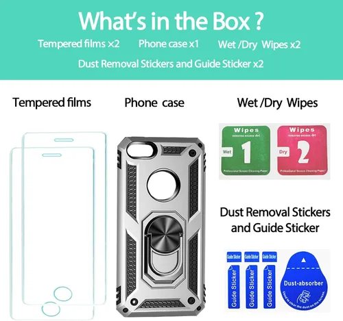 Miniatura 19 de Jeylly Funda para iPhone SE/Funda para iPhone 5S, Exterior de Plástico Duro que Absorbe Golpes + Interior de Silicona de Goma Defensor contra