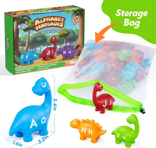 Miniatura 3 de Aizweb Juguetes de aprendizaje del alfabeto, juego de letras a juego de clasificación de colores de dinosaurios para niños pequeños, actividades