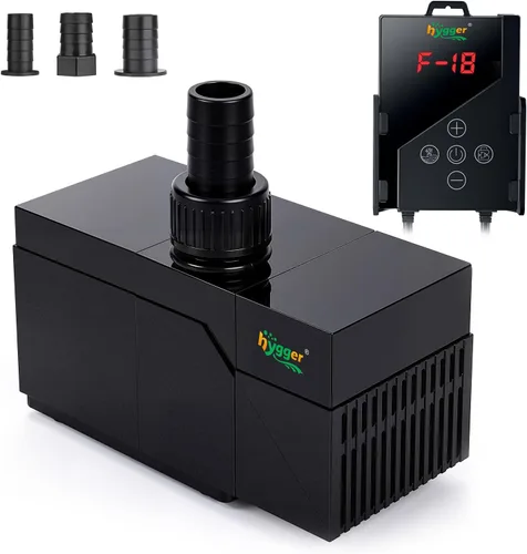hygger Bomba de acuario CC de 800 GPH con controlador, bomba de agua sumergible ultra silenciosa de 24 V, bomba de retorno de elevación de 12.5 pies