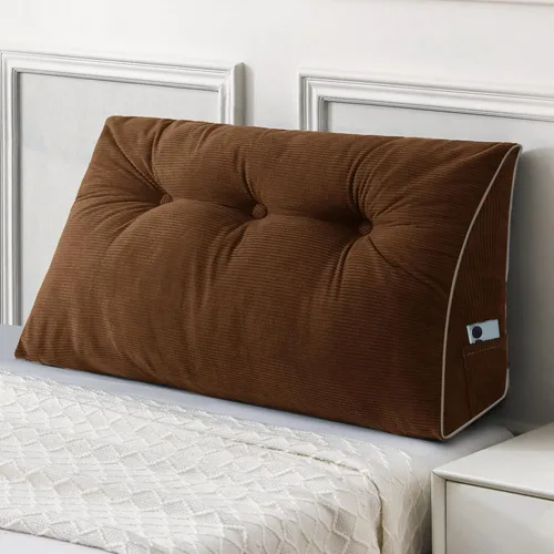 Miniatura 33 de Sasttie - Almohada de cabecero completa, almohada de cuña para cabecero para sentarse en la cama, cojín triangular de apoyo para la espalda