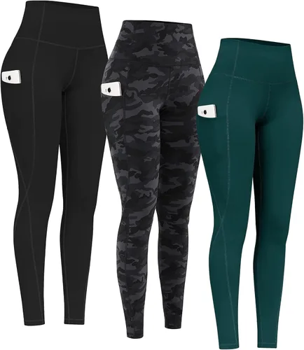 Miniatura 14 de PHISOCKAT Paquete de 2 pantalones de yoga de cintura alta con bolsillos, leggings de control de abdomen, leggings de yoga elásticos en 4 direcciones
