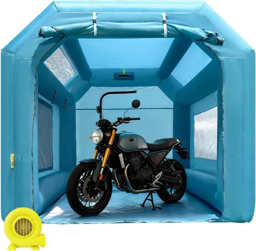 OZIS Cabina de Pintura Inflable de 10.8x8.2x7.2 Pies con Sistema de Filtro de Aire Cabina de Pulverización Portátil con Soplador para Pintura DIY de