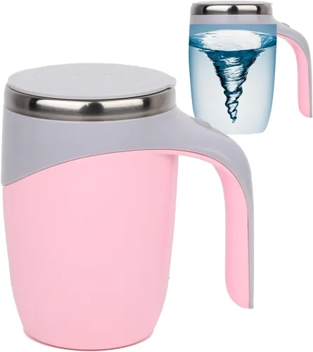 Taza autoagitación - Taza magnética eléctrica automática, taza de mezcla giratoria linda, para remover café/té/chocolate caliente/leche en Rosa