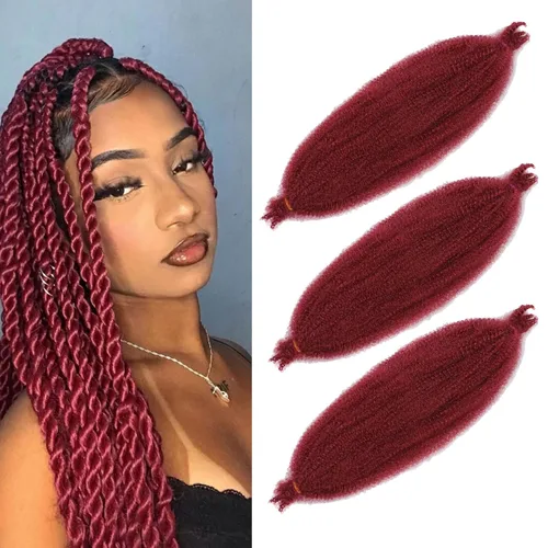 Miniatura 29 de ZRQ Cabello afro trenzado negro elástico para Butterfly Locs de 12 pulgadas, cabello trenzado de ganchillo Marley Twist preseparado, 3 paquetes
