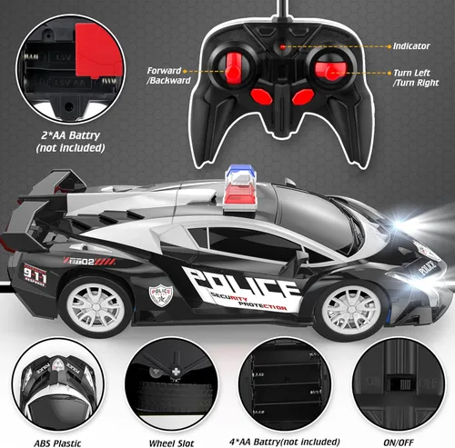Miniatura 3 de Growsland Coche de Control Remoto Coches RC para Niños 4-7 8-12, Juguetes de Coches para Niños con Luz Intermitente Genial, Juguetes de Coches