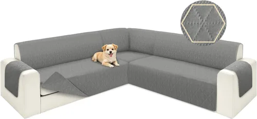 Miniatura 12 de ALIECOM Fundas para sofá seccional de esquina en forma de L Fundas para sofá reversibles lavables para sofá seccional Funda para sofá deslizable