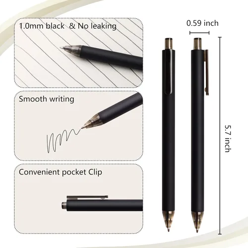 Miniatura 5 de CRYLLIS Bolígrafos a granel, paquete de 50 bolígrafos para bolígrafos de tinta negra, escritura suave, sin manchas, suministros de oficina, regalos