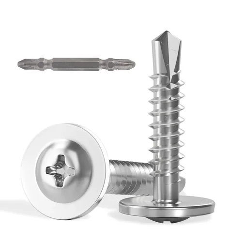 Miniatura 25 de VGBUY 170 tornillos autoperforantes para metal, tornillos autorroscantes de chapa metálica de acero inoxidable 410 #10 x 3/4 pulgadas, tornillos