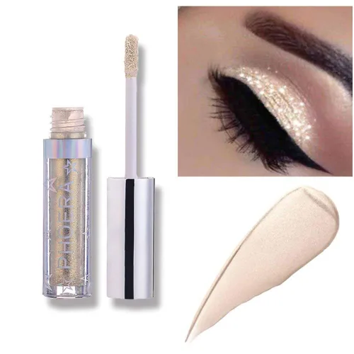 Sombra de ojos líquida, resistente al agua, brillo brillante, fácil de usar, delineador de ojos de larga duración, lápiz de ojos, cosméticos de Crema