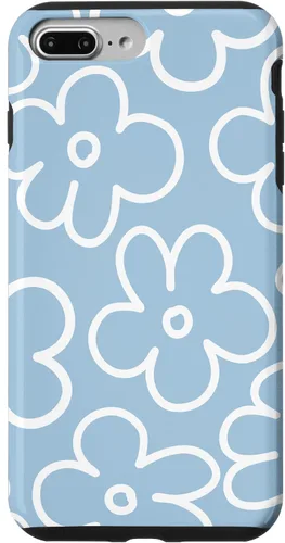 Miniatura 11 de Funda floral para iPhone 14 Cute Sky Blue and White Flower Pattern Wildflower