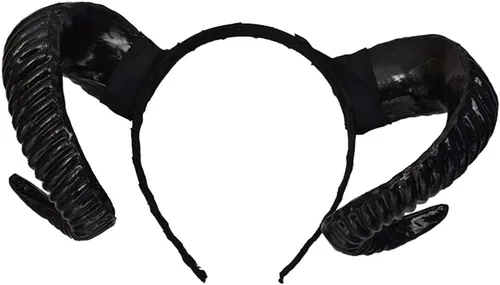 NUOBESTY Diadema de cuerno de oveja ligera de resina para cosplay, fiesta de Halloween, accesorios de fotos