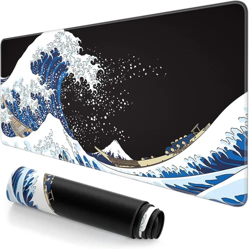 Miniatura 12 de Alfombrilla de mouse grande extendida, XXL de 31.5 x 15.7 pulgadas, alfombrilla de mouse para teclado de computadora grande, alfombrilla de mouse