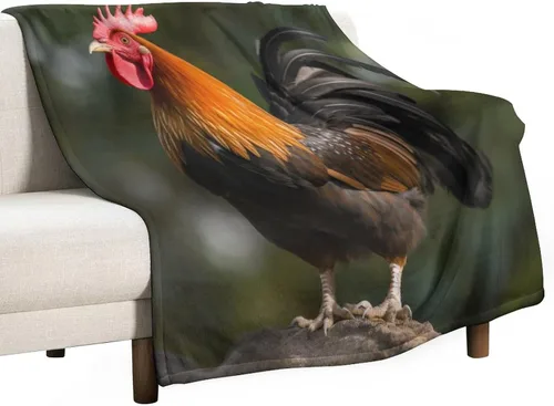 Miniatura 10 de Manta de gallos orgánica de forro polar de pollo de 30 x 40 pulgadas, manta de franela para sofá, cama para adultos, niños, adolescentes, regalo