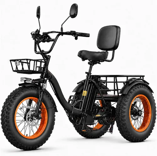 Miniatura 13 de KAKIGO Electric Tricycle for Adults,Peak 1350W Motor Etrike,48V15.6Ah Ebike,20"x4"Fat Tire Aluminum Folding Electric Trike,3-Wheel Electric