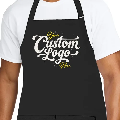 Delantal de cocina con logotipo personalizado, promoción comercial personalizada, 24 x 28, opciones multicolor, fabricado en Estados Unidos