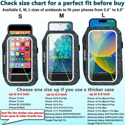 Miniatura 4 de Soporte de teléfono para correr, banda para correr para iPhone y Samsung Galaxy, soporte para brazalete de teléfono celular para caminar, gimnasio