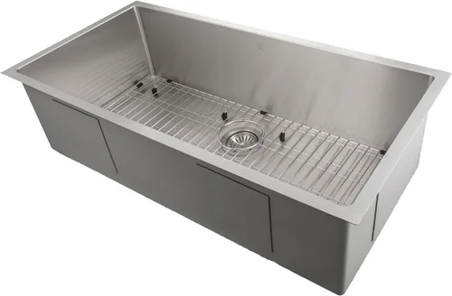 Miniatura 2 de ZLINE - Fregadero de cocina Meribel de acero inoxidable con rejilla inferior de 33 pulgadas (SRS-33)