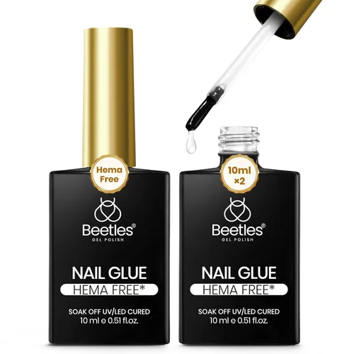 Miniatura 13 de Beetles 9 en 1 Pegamento de Gel para Uñas de Acrílico, 2 Piezas de 10ml Super Fuerte Pegamento de Uñas para Puntas de Uñas Postizas Transparentes