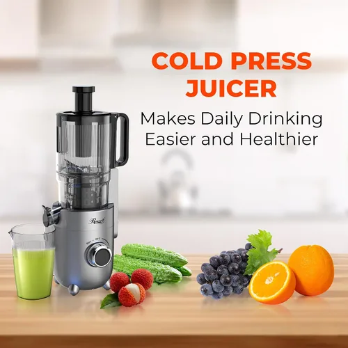 Miniatura 3 de Rosewill Exprimidor de prensa en frío, máquina extractor de jugo de canal de alimentación de 4.72 pulgadas de ancho, alto rendimiento de jugo