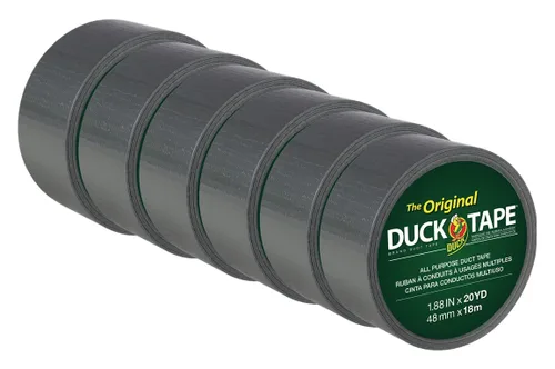 Miniatura 10 de La marca original de cinta adhesiva Duck Tape, paquete de 12 unidades de 1.88 pulgadas x 45 yardas, 540 yardas en total, plateada (284358)