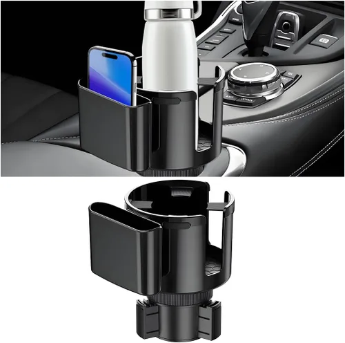 Expansor de portavasos para automóvil, adaptador multifuncional 2 en 1 para vasos de bebidas con base ajustable, soporte para botella de agua