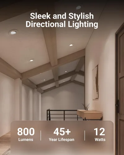 Miniatura 2 de Sunco - Luces LED de 5/6 pulgadas para lata, iluminación empotrada, cardán ajustable, 800 LM, 12 W = 60 W, CCT seleccionable 2700 K/3000 K/3500