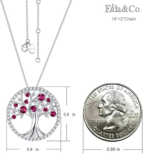 Miniatura 6 de Collar de árbol de la vida para mujer, collar de perlas esmeralda piedras natales de mayo, junio, para esposa, mamá, regalos de cumpleaños