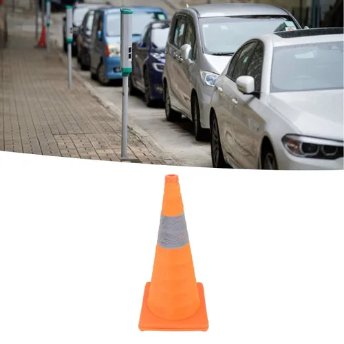 Miniatura 9 de Conos de tráfico plegables con collares reflectantes, cono naranja de seguridad desplegable multiusos con base rellenable para entrenamiento
