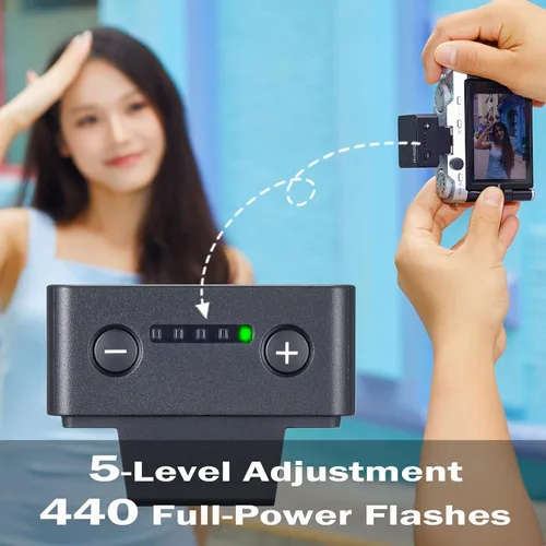 Miniatura 4 de Godox Flash de cámara iM20, carga USB C, 5 niveles, batería incorporada de 470 mAh, flash GN10/440 de potencia completa/3s tiempos