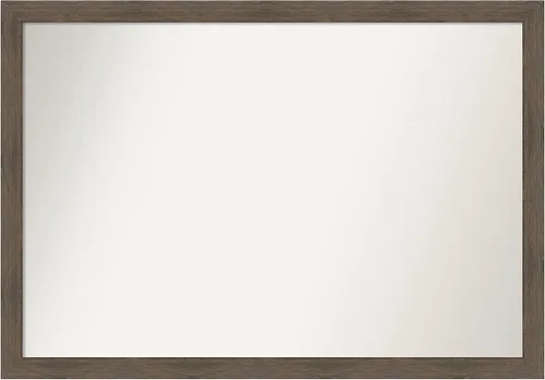Miniatura 341 de Amanti Art Espejo de pared personalizado no biselado (24 x 27 pulgadas), marco estrecho de nogal chipre - varios tamaños personalizados - Espejo