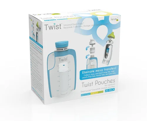 Miniatura 5 de Kiinde Twist Pouch Direct-Pump Direct-Feed Bolsa de almacenamiento de leche materna con tapa a rosca para bombeo, congelación, calentamiento