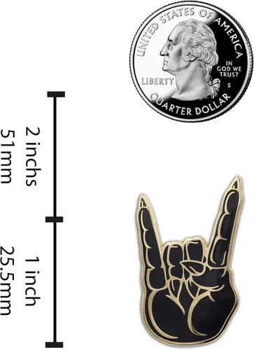 Miniatura 5 de Real Sic Hail Satan Horns Pin Pin esmaltado con símbolo de mano de metal pesado, oculto, símbolo de mano para mochilas, sombreros, bolsos