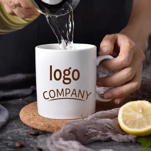 Miniatura 3 de Taza de café personalizada Taza personalizada con nombre y logotipo de texto, taza personalizada de 11 onzas en ambos lados, regalos Blanco
