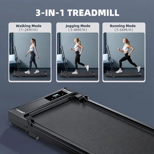 Miniatura 2 de Walking Pad Treadmill for Home - Folding Treadmills with Handle Bar Portable Compact Fold up Indoor Foldable Handles Electric Walk Pads Small Spaces