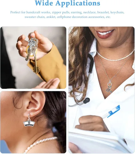 Miniatura 7 de JIALEEY 72 dijes médicos para enfermeras, jeringas mixtas, jeringa, gorro, para enfermera, graduación, bricolaje, para collares, pulseras, joyería