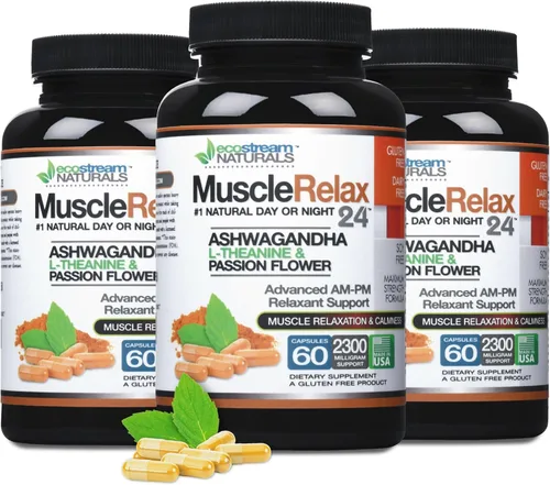 Miniatura 7 de Relaxant - Muscle Relax 24/7 - Cápsulas grandes de 2,300 miligramos para uso diurno/nocturno, soporte máximo de fuerza, con valeriana, flor