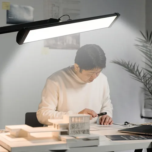Miniatura 6 de Lámpara de escritorio LED de arquitecto con abrazadera, brazo oscilante de metal, 2300 lúmenes, atenuación, lámpara de mesa de oficina para tareas